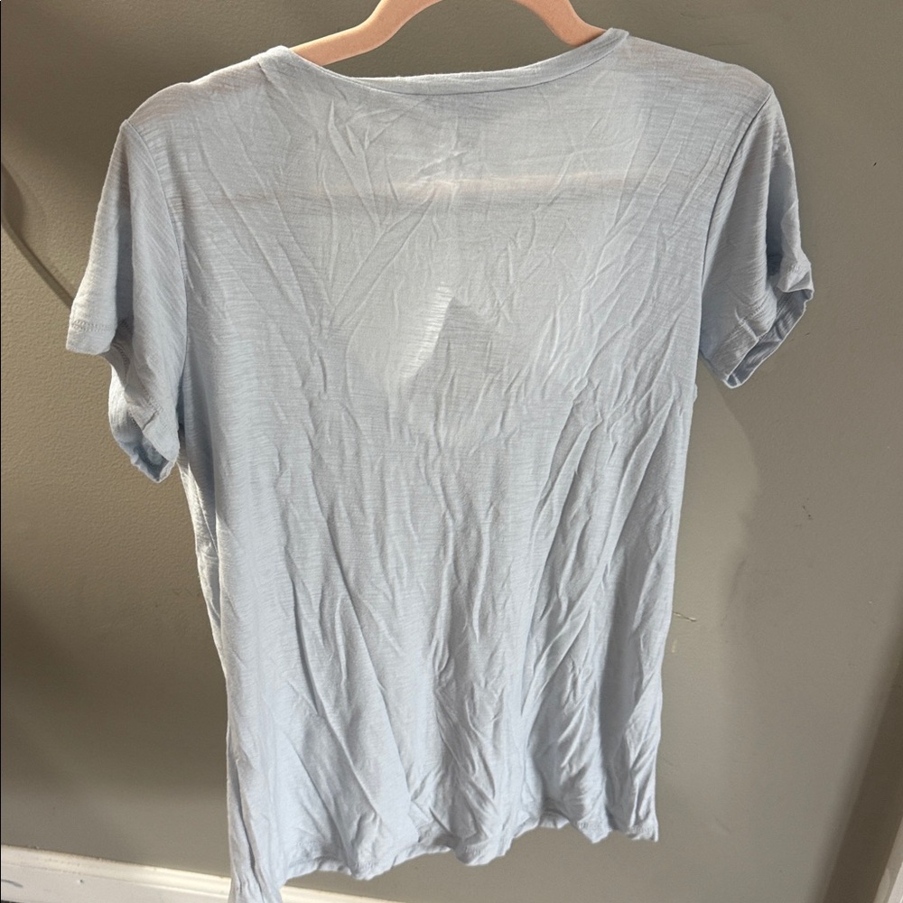 James Perse Light Blue Scoop Neck Tissue Tee Sz 3 (L) - Picture 3 of 4